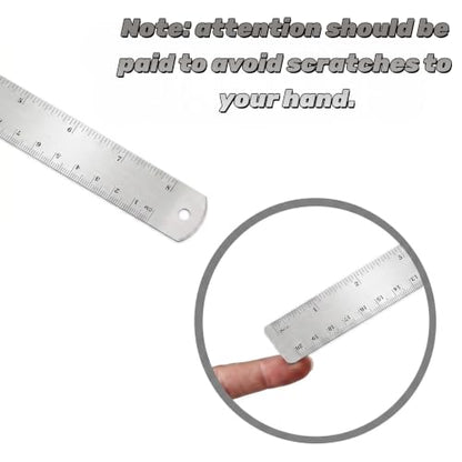 Lakei Stainless Steel Ruler, 2-Pack, 8 Inch/20 cm Dual Scale Ruler - size: 8 inch 2 pack