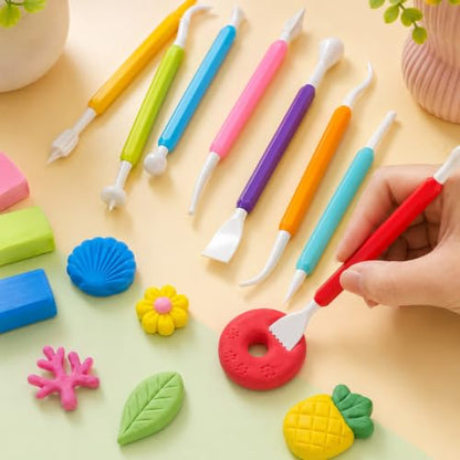 18 PCS Modeling Clay Tools, Double-Ended Air Dry Clay Sculpting Tools Polymer Clays Tool Kit for Beginners Professional Modeling Shaping Dotting Carving Pottery DIY Craft Projects