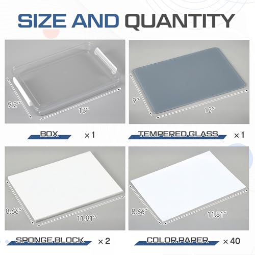 Nuanchu 1 Pcs 9 x 12 Inch Glass Palette for Oil Painting, Neutral Grey - color: Neutral Grey, size: 9x12 Inch