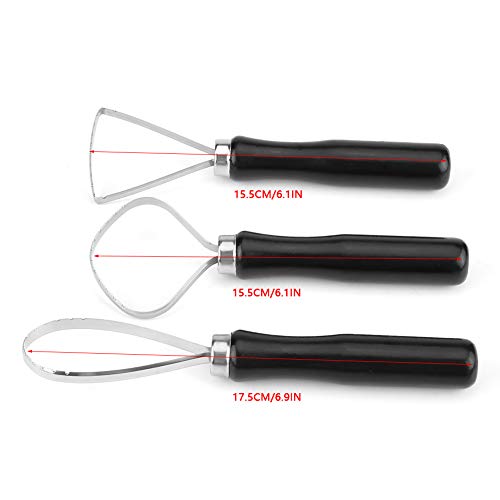 Clay Trimming Tool,Pottery Trimming Tools, 3 Pcs/Set Wood Pottery Clay Sculpture Big Loop Tool 3pcs Sculpting Tools Ceramic with Steel Flat Wire