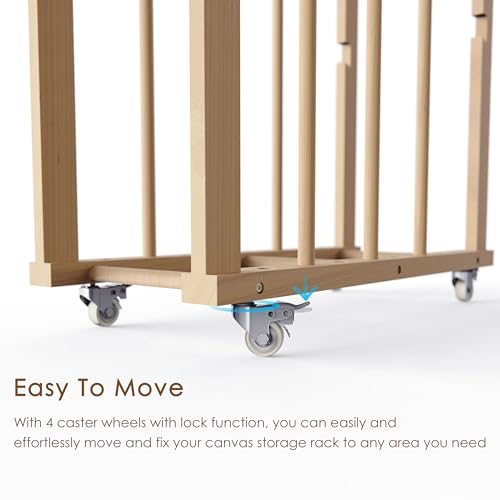 Art Storage Rack, Art Canvas Storage, Art Drying Rack, Canvas Boards Rack Art Storage with Handle & Caster Wheels for Drawing Board, Panel, Paper Pad for Art Studios, Artworks, Gallery - size: 12.5"D x 28.7"W x 32.5"H