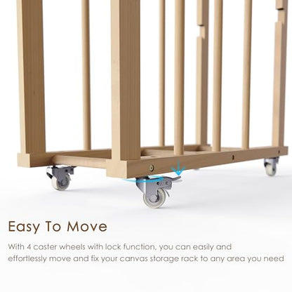Art Storage Rack, Art Canvas Storage, Art Drying Rack, Canvas Boards Rack Art Storage with Handle & Caster Wheels for Drawing Board, Panel, Paper Pad for Art Studios, Artworks, Gallery - size: 12.5"D x 28.7"W x 32.5"H