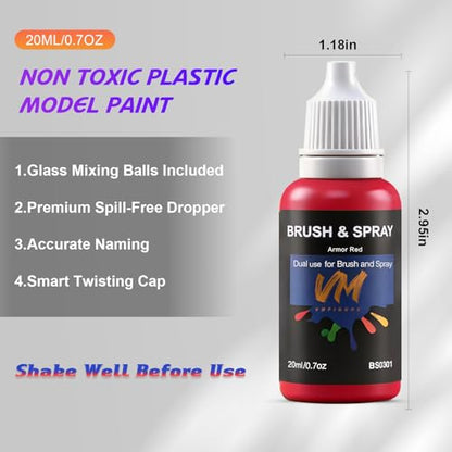 VM Model Paint,20ml War Color Acrylic Paint for Miniatures, Models,Crafts - color: War Color Set 16 Bottles