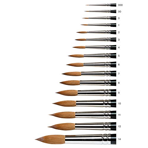 Winsor & Newton Series 7 Kolinsky Sable Brush, Round SH #2, Brown | The World's Finest Watercolor Brush, Kolinsky Sable Hair, Rust-proof, Seamless Nickel Plated Ferrules, Hand-Made in England - size: #2, style: Round