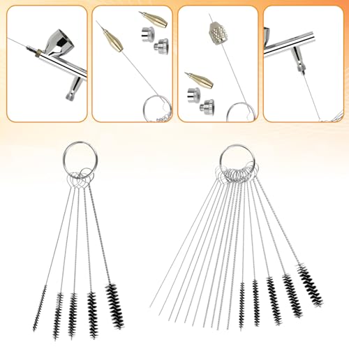 Airbrush Cleaning Kit,Airbrush Cleaner for Spray Paint,Multi-Purpose Straw Cleaner Brushes Sets,Airbrush Accessories with 10 Cleaning Needles,10 Cleaning Brushes and 2 Sharp Pick Needle