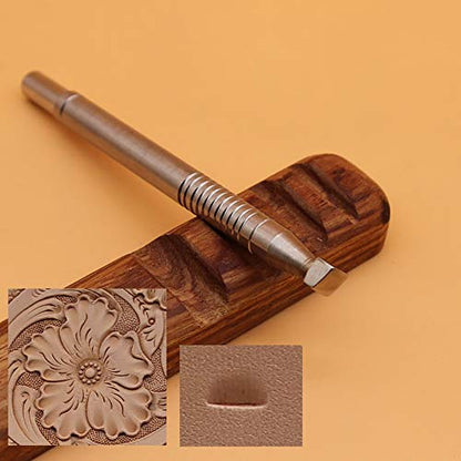 Leather Stamping Tool 304 Stainless Steel Professional Stamp Tools Leather Edge Punch Carving DIY LeatherCrafts (L, 1pc) - size: L, 1pc