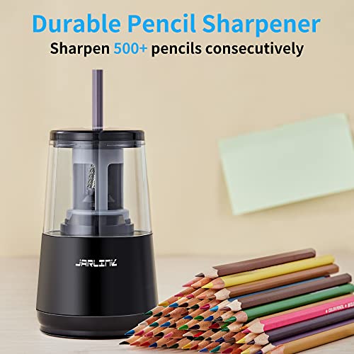 JARLINK Electric Pencil Sharpener, Heavy Duty Helical Blade, Auto Stop - color: Black