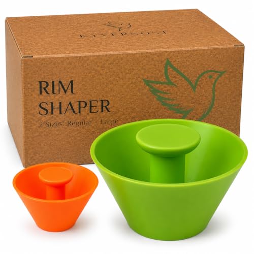 Pottery Rim Cone Shaper Set for Clay, Small and Large Ceramic Rim Tool Kit | KYVERNOST small and large rim cone tools smooth, round and fix uneven clay edges on mugs, bowls, planters and ceramic forms.
