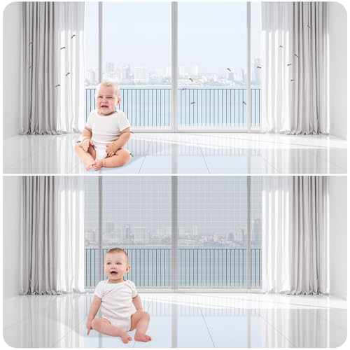 48"x102" Windows Screen Mesh,Fiberglass Window Screen Mesh, Screen Door Mesh, Windows Screens and Screen Door Replacement, Patio Screen Mesh