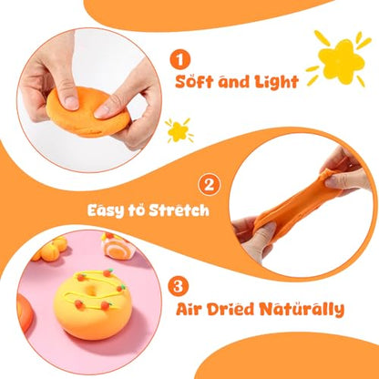VioraWhite 72 Pcs 38oz Air Dry Clay Bulk Modeling Clay,Orange - color: Orange