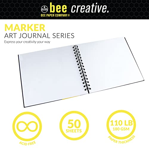 Bee Paper - 8" x 8" Creative Marker Drawing Journal - size: 8-inch x 8-inch, 50 Sheet Art Journal, style: Marker Art Journal