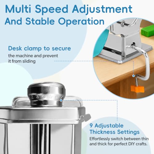 nuyooioo Electric Polymer Clay Press Machine,Clay Roller Machine,Polymer Clay Cutters Set for Clay Earring Making,Includes Clamp and Hand Crank,Polymer Clay Tools for Clay Earring Making