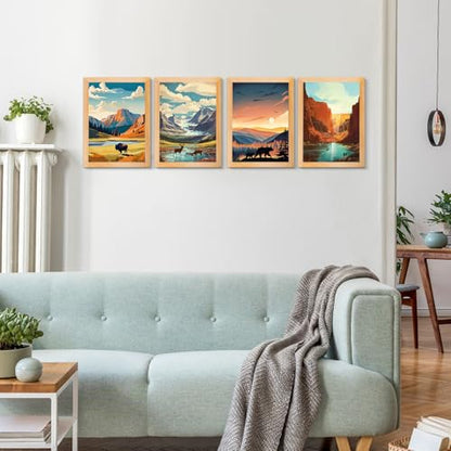 Yeaqee 4 Pcs National Park Diamond Art Kits for Adults Gem Painting Kit DIY Jewel Diamond Art for Beginners Aesthetic Room Crafts Cute Painting Pictures 5d Craft Wall Decor for Home 10 x 11.8'' - style: National Park