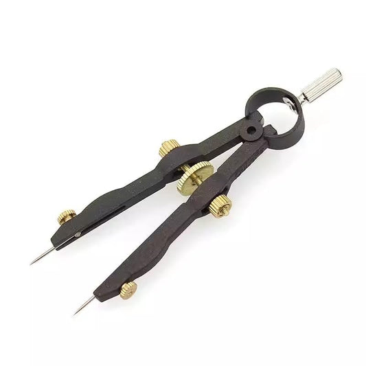 1.75 Inch Leather Compass Adjustable Lockable，Leather Crafts Tools，Professional Compass for Geometry，Compass Drawing Tool (Black 1.75 Inch)