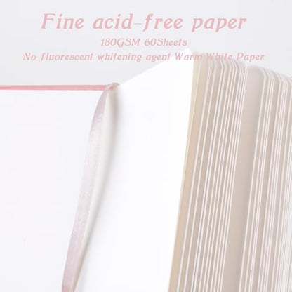 Mix Media Pad,3.5"x5.5" Small Hardcover Leather Art Sketchbook,60 Sheets(112lb/180gsm) Heavyweight Acid Free Artistic Painting Drawing Sketching Paper, Handy Pocket Journal Sketchbook.Pink - color: 180gsm-pink