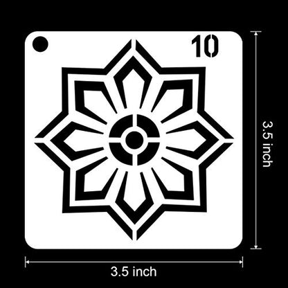 36 PCS Reusable Mandala Stencils for Painting Rocks Wood Canvas Fabric Glass Pottery Art Projects - color: Mandala