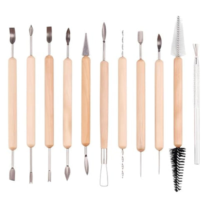 LINPHCEY 11-Piece Clay Sculpting Tools Set Perfect for Polymer Air Dry Modeling Clay Beginners & Professionals Ideal for DIY Pottery & Ceramics Tools for Clay Sculpey Sculpting & Crafting
