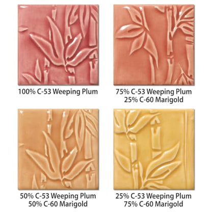AMACO Celadon High Fire Gloss Glaze, 16 oz. (473 mL), C-53 Weeping Plum | Transparent, Mixable Mid-High Fire Cone 5-6 (C) Liquid Ceramic Pottery Glaze for Bisque - color: C-53 Weeping Plum