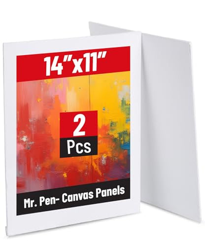 Mr. Pen- Canvas Panels, 2 Pack, 11x14 Inches | Triple Primed for Oil & Acrylic Paints, Canvas Boards for Painting, Painting, Blank Canvas for Painting, 3mm Thickness - size: 11x14 Inches, 2 Pack