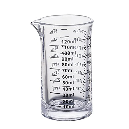 Ackers 4 Oz Glass Measuring Cup,Borosilicate Shot Glass with V-Shaped Spout-Black Line - color: Black