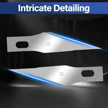 120 Pack Hobby Knife Blades, #11 Fine Point High Carbon Steel Replacement Blades for Craft & Art, Standard Sharpness Craft Knife Refills for Paper, Fabric & Thin Plastic - style: #11 Fine Point