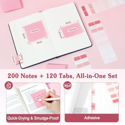 MoKo Pencil Case with Supplies, 49Pcs Aesthetic School Set, Pink | Includes gel pens, highlighters, 0.5 mm mechanical pencils and refills, an eraser, sticky notes and index tabs. - color: Pink-49P