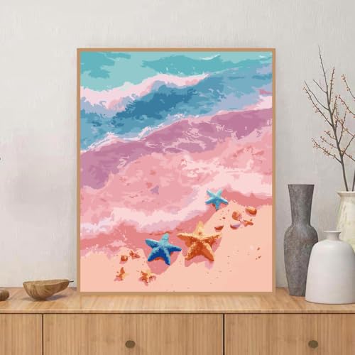 ZRIZQ Paint by Numbers Kit for Adults Beginner,Beach Scenery,16x20 | Full set with rich paints,wooden brushes,rolled canvas.Calming activity.Beginner friendly.Just open and paint. - color: 16"X20"Rolled Canvas-Landscape 10