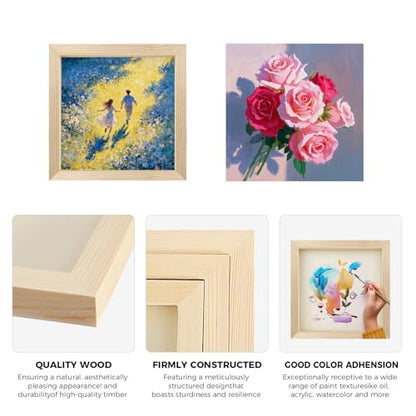 5 Pack 12x12 Inch Unfinished Square Wood Panels for DIY Painting Crafts | Blank Wood Canvas Frames for Oil Paint Pouring & Valentine Halloween Xmas Decor - size: 12"×12" 5 Pack