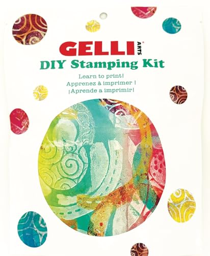 Gelli Arts 5 x 5 DIY Gel Plate Stamp Set – Gel Printing Plate and Supplies for Monoprinting and Custom Stamp Making - color: Stamp Kit