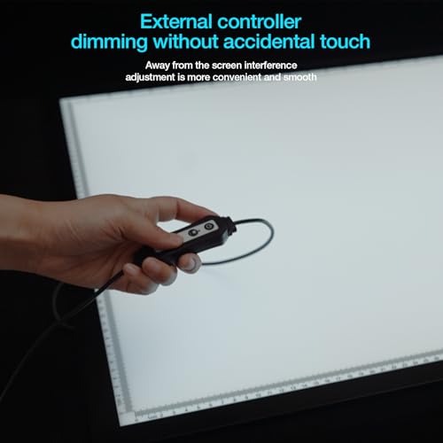 DEAR CARBON A2 Light Pad,LED Light Board for Diamond Painting,Tracing | 9000 Lux Bright Light,10 Brightness Levels,Independent Anti-Touch Controller,Ultra Thin Design,USB-C Connection - size: A2 3-Color