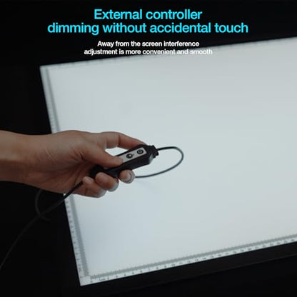 DEAR CARBON A2 Light Pad,LED Light Board for Diamond Painting,Tracing | 9000 Lux Bright Light,10 Brightness Levels,Independent Anti-Touch Controller,Ultra Thin Design,USB-C Connection - size: A2 3-Color