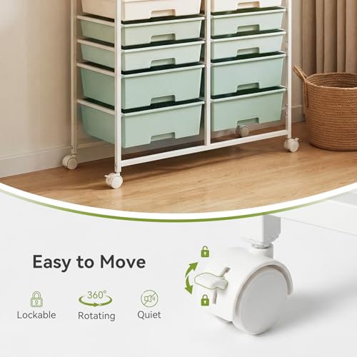 Rolling Craft Cart with 10 Drawers, Art Craft Organizers and Storage with Lockable Wheels, Utility Cart for Organizing Arts and Crafts,Yarn,Toy, School Supplies,Nail Product - size: 10-Drawers(1 Pack)