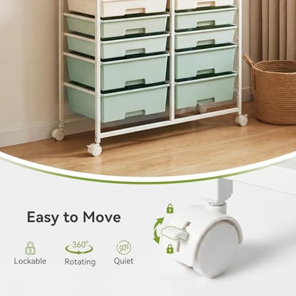 Rolling Craft Cart with 10 Drawers, Art Craft Organizers and Storage with Lockable Wheels, Utility Cart for Organizing Arts and Crafts,Yarn,Toy, School Supplies,Nail Product - size: 10-Drawers(1 Pack)