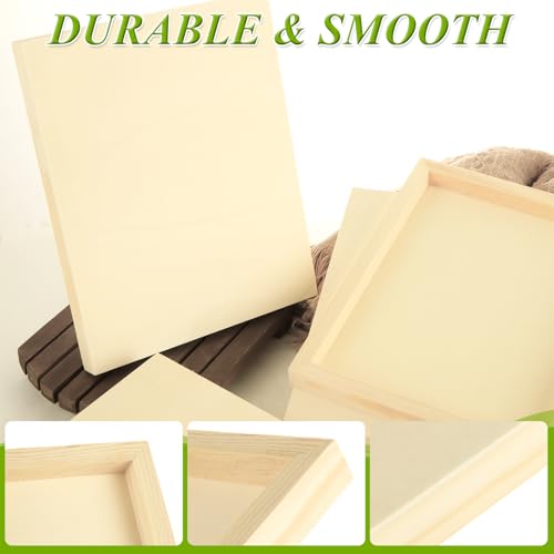 ABuff 8 Pack Birch Wood Panels 8x10 Wood Panel Boards Unfinished Wooden Canvas Boards for Painting, 0.8" Deep Wooden Cradled Panels for Pouring, Painting Crafts, Arts Use with Oils, Acrylics