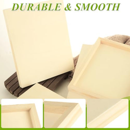 ABuff 8 Pack Birch Wood Panels 8x10 Wood Panel Boards Unfinished Wooden Canvas Boards for Painting, 0.8" Deep Wooden Cradled Panels for Pouring, Painting Crafts, Arts Use with Oils, Acrylics