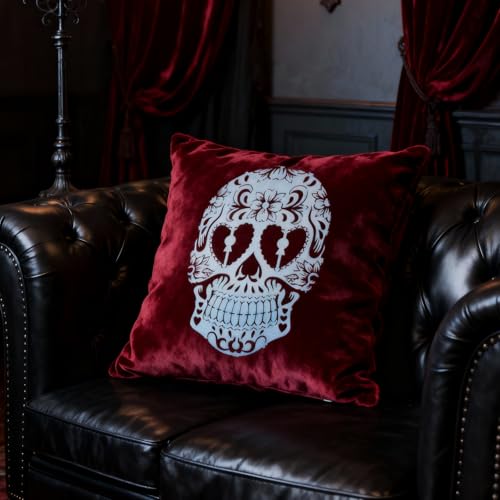 TIAMECH A4 Reusable Mandala Smile Skull Stencil for Painting - style: Smile Heart Eyes Skull