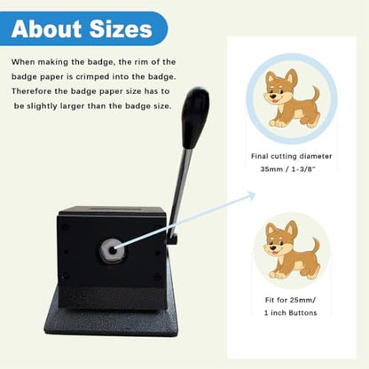 1 Inch Circle Punch Cutter Button Maker Machine for Paper Craft, New Handle Design DIY Hole Die Cutting Tool