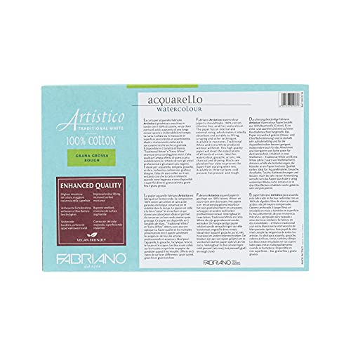 Fabriano Artistico Watercolor Block, 5 x 7, Traditional White - size: 5x7, style: Rough