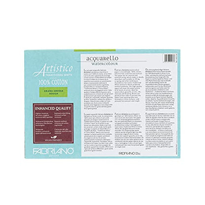 Fabriano Artistico Watercolor Block, 5 x 7, Traditional White - size: 5x7, style: Rough