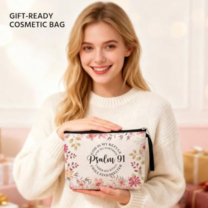 Inspirational Christian Gifts for Women Makeup Bag Bible Cosmetic Bags | Motivational Religious Gifts Makeup Zipper Pouch Bag Scripture Christmas Birthday Gifts Skincare Bag for Lady Female Teacher - color: Multicolor0664