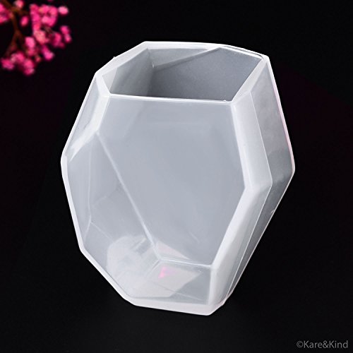 Polymer Clay/Resin Epoxy Molds - DIY 'Quartz Crystal' Kit - Set of 3 Silicone Shapes - Create Your Own Clear or Opaque Crystal Shaped Objects - Easy to Remove After Molding - Soft, Durable, Reusable