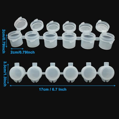 Hitefu Clear Empty Paint Pots with Lids, 36 Pcs, 5ml | Small Paint Containers, Paint Cups with Lids, For Schools, Students, Painting, Art Festival