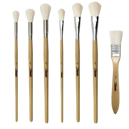 Sdanart Gilding Brush Set,7 PCS Professional Goat Hair Blend Mop Brush Set