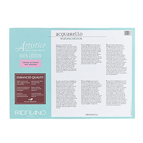 Fabriano Artistico Watercolor Block, 10 x 14, Traditional White - size: 10x14, style: Hot-Press