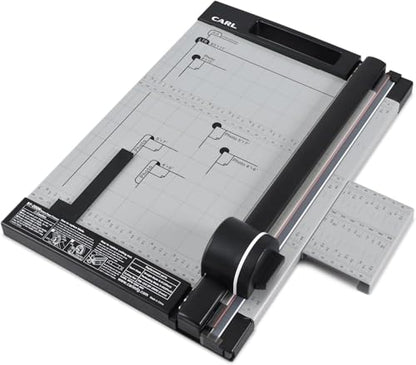CARL Professional Rotary Paper Cutter with Clear Window – 12" Trimmer with Metal Base, Magnetic Guide, Calibrated Extension – Precise Paper, Label, Photo & Craft Cutting Tool - size: 12-inch