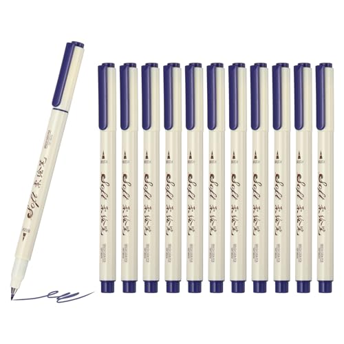 PATIKIL Fineliner Colored Pens, 12 Pcs Purple Felt Brush Tip Fineliner Marker Waterproof Ink Watercolor Coloring Book Art Supplies Set for Artist Journaling Scrapbooking - color: Purple