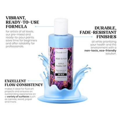GRANOTONE Pouring Paint Sku Blue 6.76 fl oz 200 ml - color: SKY BLUE