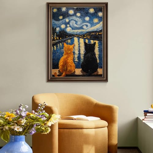 RYMILIE Cat Diamond Art Kits for Adults Diamond Painting Kit 12x16in - color: DP01277