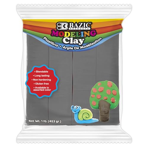 BAZIC Products Gray Modeling Clay, 1 lb - color: Gray, size: 1-Pack