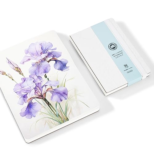 Lightwish Watercolor Journal, 100% Cotton Hot Press Watercolor Paper,140lb/300gsm Acid-Free, 24 Sheets 5.12x7.48” Sketchbook for Adults, Students, and Kids - size: 5.12*7.48 Inches